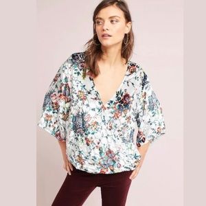 NWT Anthropologie Maeve Velvet Floral Blouse